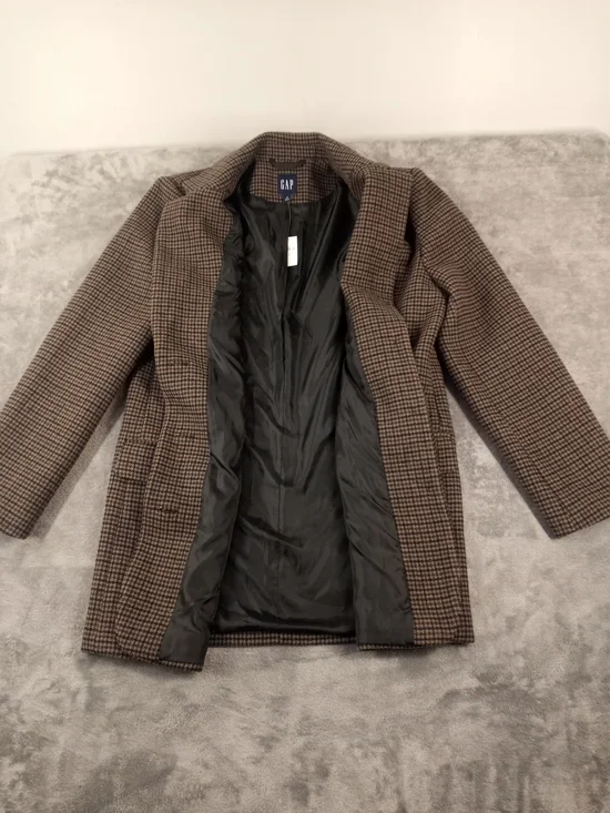 GAP Women's Brown Houndstooth 100% Wool  Blazer Jacket Size Small Tall NWT - Picture 5 of 11